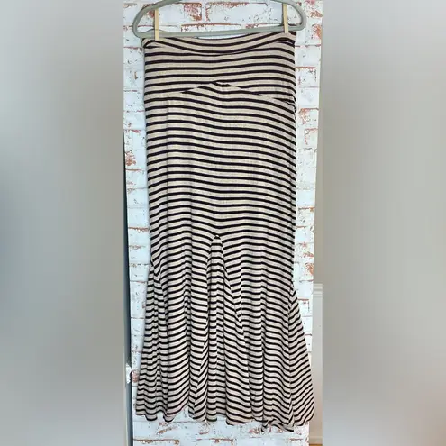 Bordeaux  Purple and Cream Striped A-Line Skirt