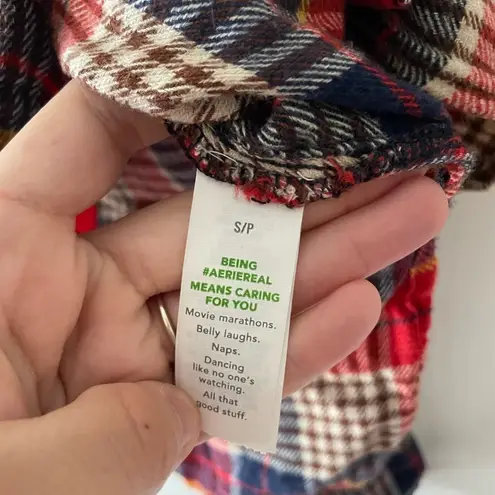 Aerie  Red Flannel Button Down Top