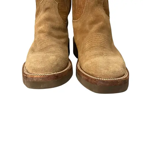 Lucchese 2000 T4106 Brown Leather Suede Embroidered Western Cowgirl Boots 6B