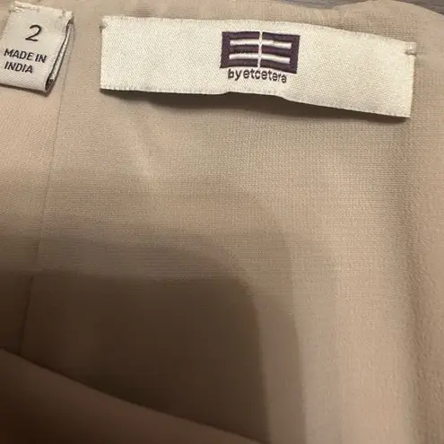 Etcetera Etcertera Lined Beaded Cotton Cream Colored Knee Length Skirt Women Size 2 NWOT