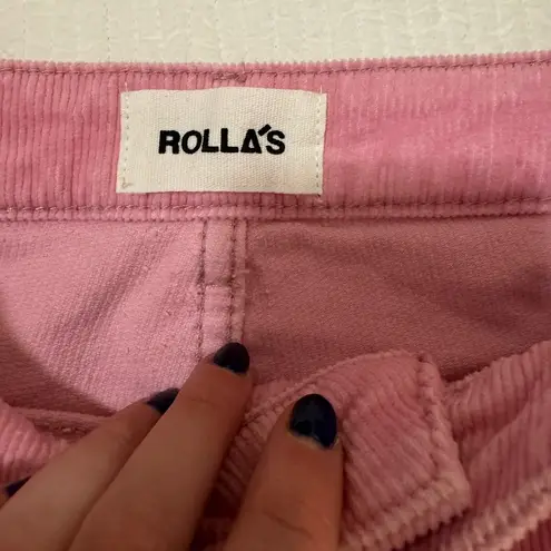 Rolla's ROLLA’S pink corduroy original high rise straight jean