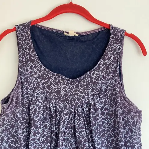 Jane and Delancey Jane and Delancy|Flowy Navy Blue/White floral sleeveless tank top Sz M