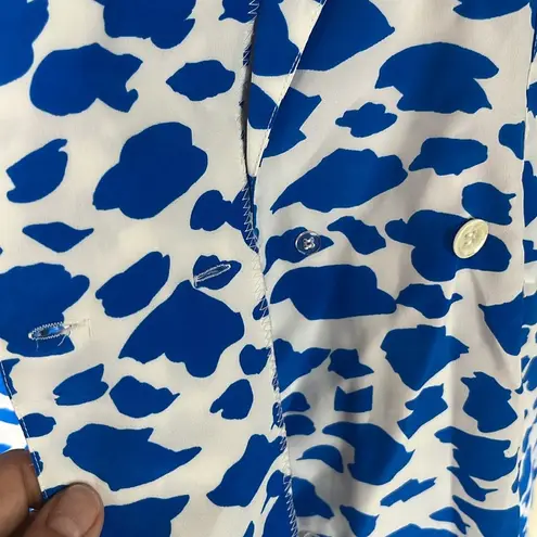 Vintage Stuart Lang Double Button Cardigan with Shoulder Pads Blue Size 6