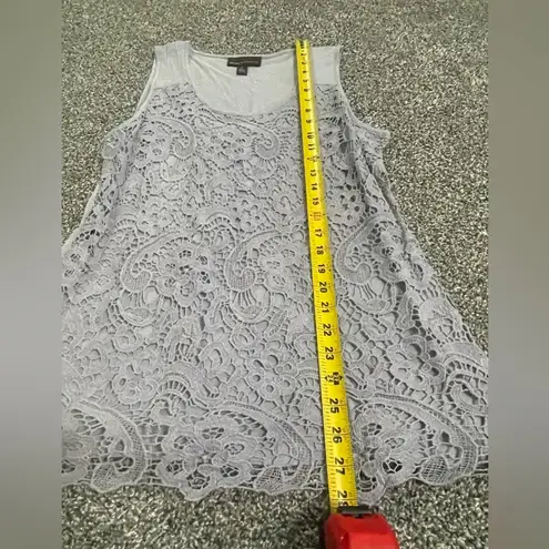 Dana Buchman gray Crochet Lace Floral Tank Top L
