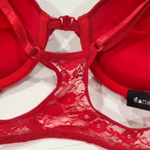 Red Underwire Lace Racerback Push