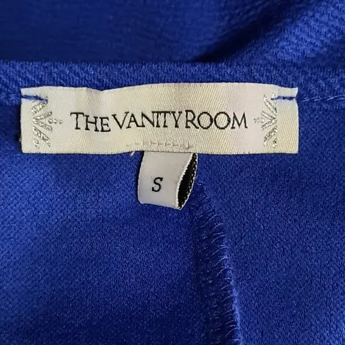 The Vanity Room  Dress Women Size Small Blue Sleeveless Faux Wrap Mini Night Out