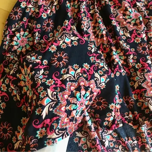 Feathers Strapless Abstract Print Dress, Beach Cover Up, Black, Red, Size M Black Size M