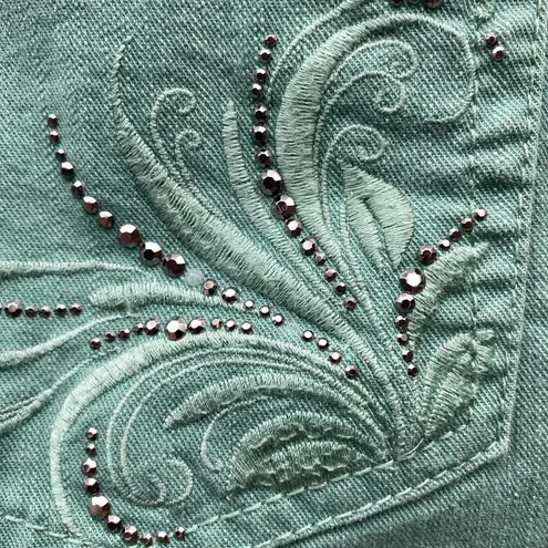Gloria Vanderbilt Bedazzled Green Denim Jeans
