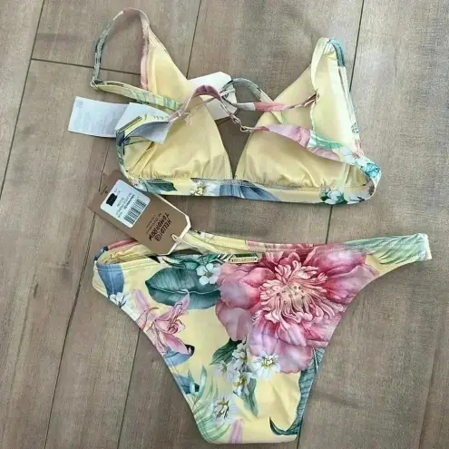 Billabong NWT Billbong Solstice Tropic Swimsuit 2 Piece Floral Yellow Sz XS