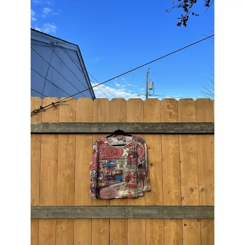 Jane Ashley Women's 3/4 Sleeveā Medium Sequin Beaded Metro Scenic Whimsy Cotton