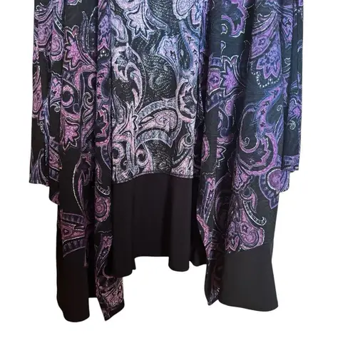 Catherines Any Wear Open Cardigan 2X 22 24W Multicolor Paisley Artsy Art To Wear