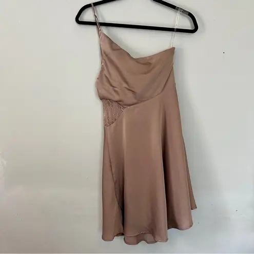 Rare London Satin One Shoulder Mini Dress NEW