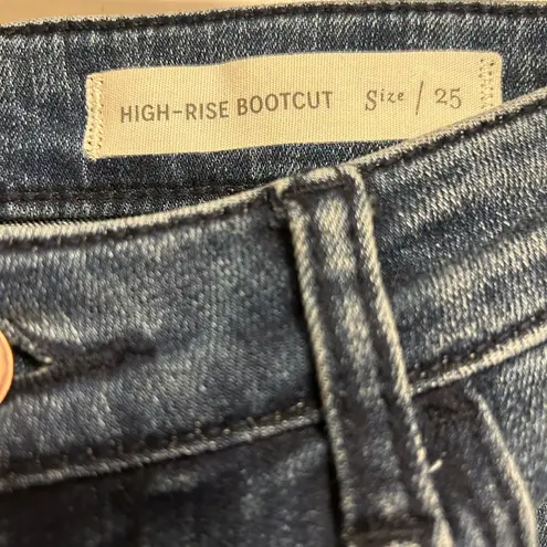 Pilcro Anthropologie High-Rise Bootcut Jeans Button Hem Size 25