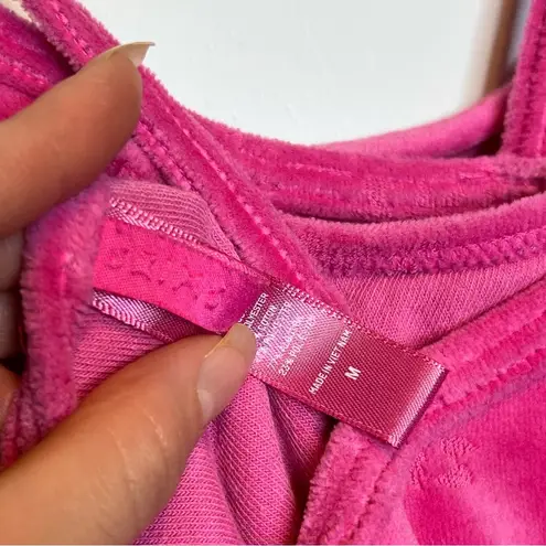 SKIMS KIM KARDASHIAN Hot Pink Velour Logo Mini Dress