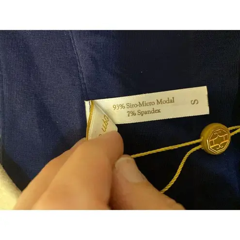 Helen Jon Sanibel blue modal dress pockets drawstring waist. Small. MSRP $142