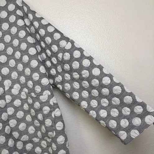 Shannon Passero Swing Jacket Womens Small White Polka Dot Full Zip Hooded Artsy