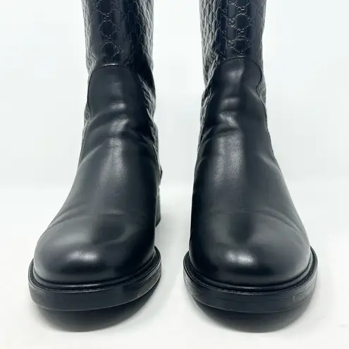  Guccissima Boots Black Leather Combat Biker Boot Size 41