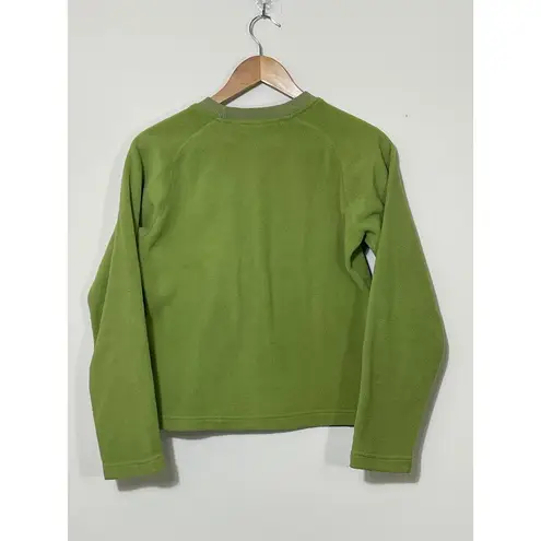 The North Face  Women Size Small Green Fleece Crewneck Pullover Sweatshirt (T312)