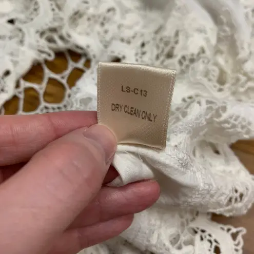 Lovestitch Crochet Lace Tassel Halter Top White Boho Festival Blouse Size Medium