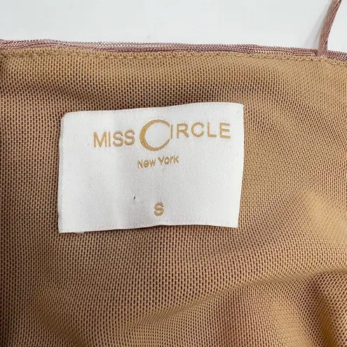 Miss Circle The Glint Rose Gold Ruched Chiffon Long Maxi Dress Pink