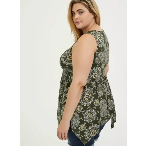 Torrid  Super Soft V-Neck Strappy Handkerchief Babydoll Top Size 1X