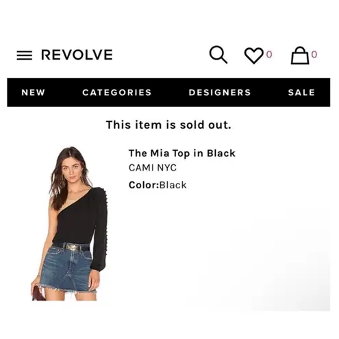 Cami NYC NWT Revolve x  The Mia Top In Black/ Brand New With Tags