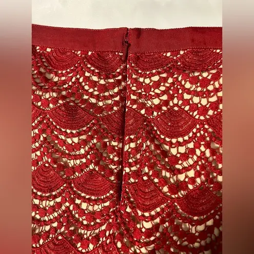 Club Monaco Red Crochet Lace Mini Skirt