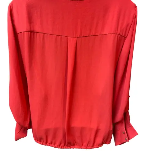 Ro & De Red Long Sleeve Red Blouse Size Small EUC