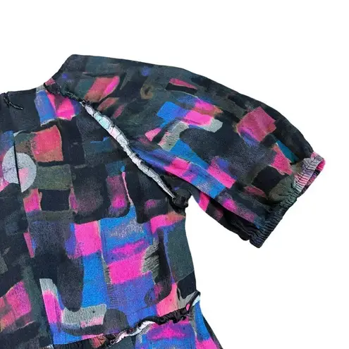 Plenty By Tracy Reese Midi Dress Watercolor Geometric Print Size Small Petite