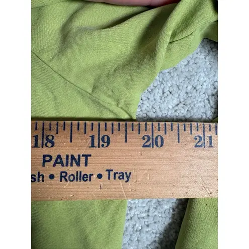 wintersilks green button up blouse womens silk medium