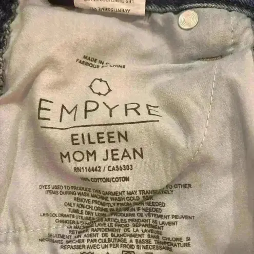 Empyre Eileen Checkered Striped Medium Wash Mom Jeans Size 0 Zumiez Distressed