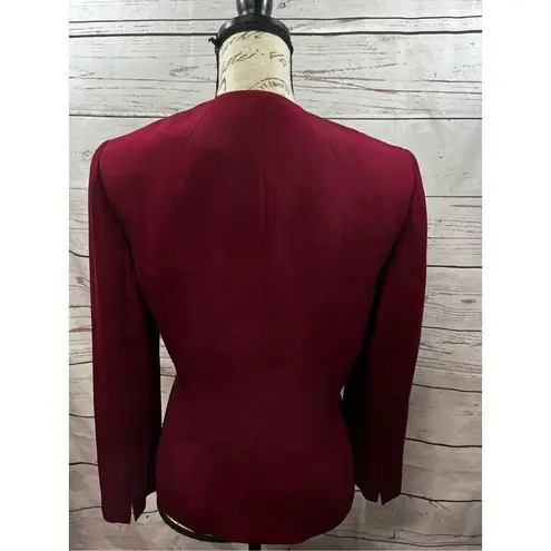 Kasper  ASL 8P red suit jacket - shell is 100% silk (#2016)