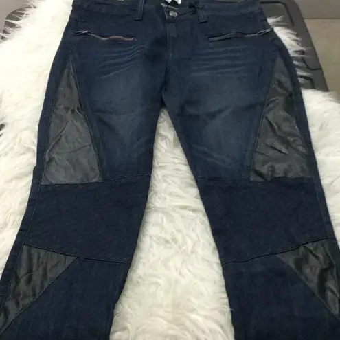 Cello  Jeans motto skinny‎ denim with Faux leather Patch detail Women's Size 9