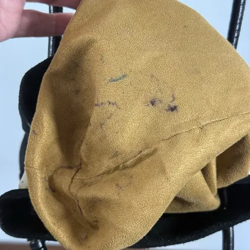 Halston Heritage Woman Alism Suede Bucket Bag Black purse 9x8x3” 11” handle