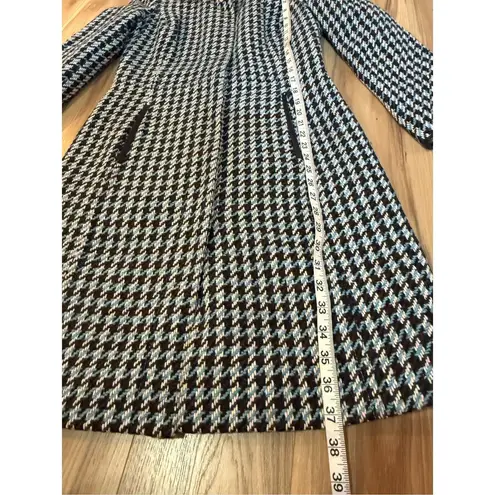 Coach  Tweed Woven Wool Blue & Brown Coat Size XS