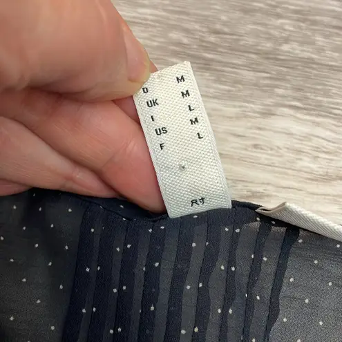 Esprit de. corp by Urban Casual Black with White Polka Dot Short Sleeve Top M