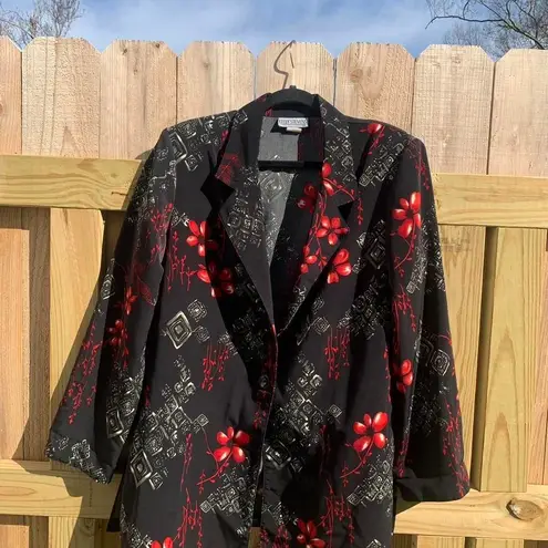 Kelly Stevens vintage black red blazer size medium