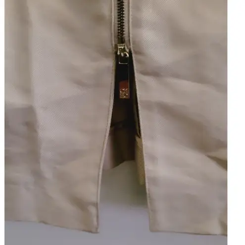 Carolina Herrera CH Zip Front Sleeveless Sheath Dress Cream *NO BELT - READ*