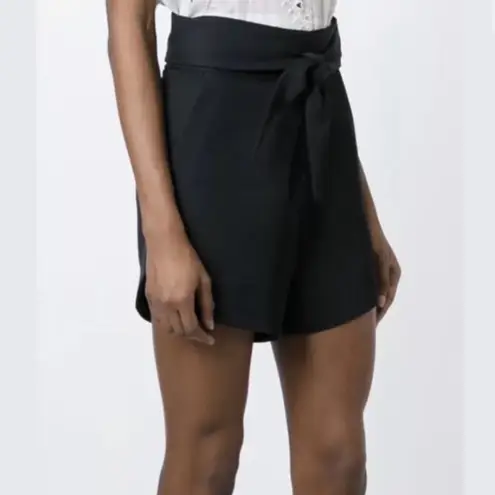 IRO $390 PARIS MAJIK HIGH WAISTED PAPERBAG DRESS SHORTS BLACK FR 38/ US 6