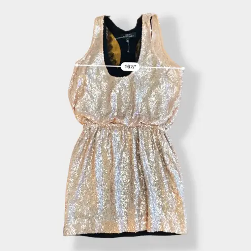 Robert Rodriguez NWOT designer sequin and silk rose gold dress size 8