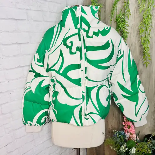 Boutique Geo Print Puffer Jacket