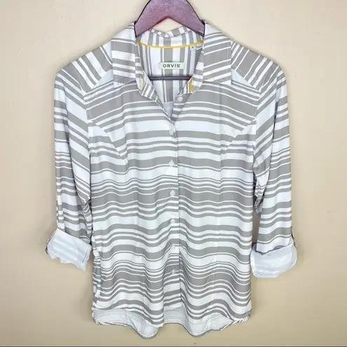 Orvis  Striped Button Front Long Sleeve Shirt S