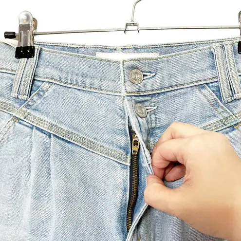 MOTHER Peg Jeans Size 25 High Waist Cropped Pleated Straight Leg Women’s Blue