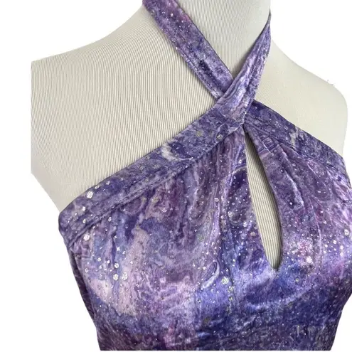 Gunne Sax Vintage 90’s Does 70’s Purple Marbled Body Con Dress 9/10