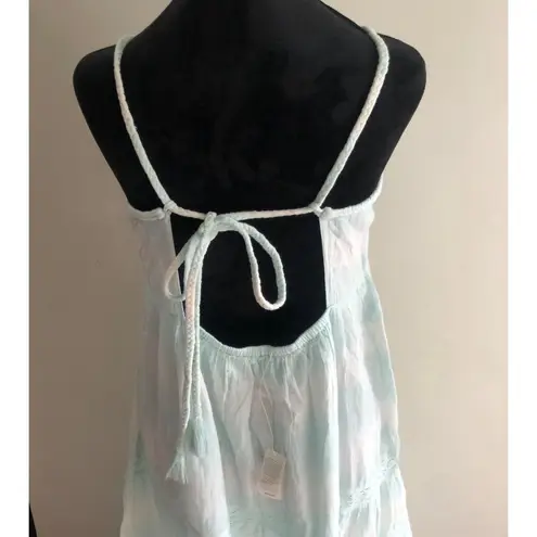 Aerie  Light Blue Sleeveless Maxi Dress Adjustable Straps & Tiered‎ Skirt Large