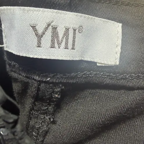 Ymi Black High-Rise Flare Jeans | Size 9/29 | Raw Hem Distressed Denim