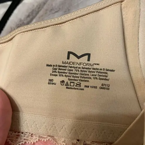 Maidenform Bra 7112 Size 38D One Fab Fit Everyday Full Coverage Racerback Bra