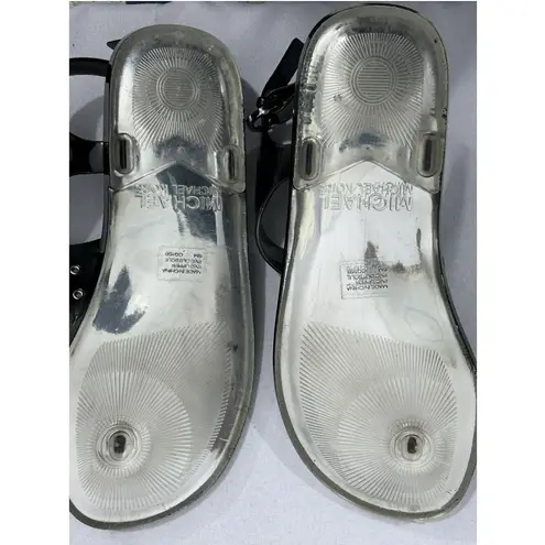 Michael Kors Womans  Black Rhinestone Accent Thong Sling Back Flat Sandals 6 M