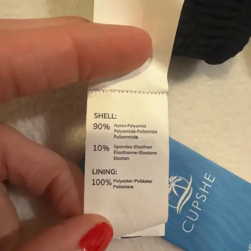 Cupshe NWT Black Ribbed  Bikini Top