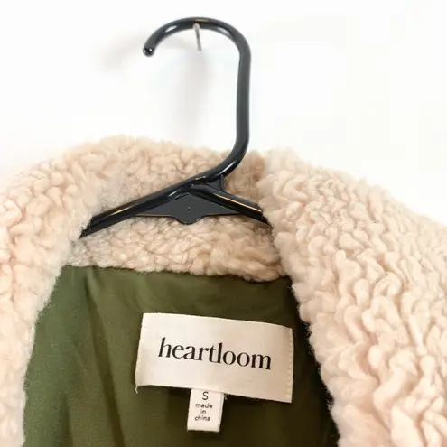 Heartloom Evaline Quilted Belted Tie Waist Sherpa Teddy Trim Coat Jacket Small